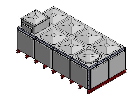 Purewater 10260 Litre GRP Sectional Water Tank, Totally Internally Flanged, AB Airgap (TIF)