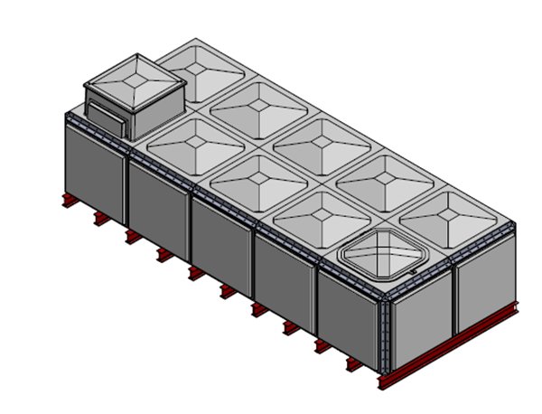 Purewater 12733 Litre GRP Sectional Water Tank, Totally Internally Flanged, AB Airgap (TIF)