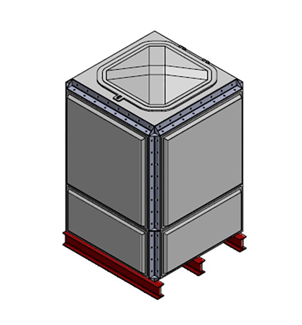 Purewater 2182 Litre GRP Sectional Water Tank, Totally Internally Flanged (TIF)