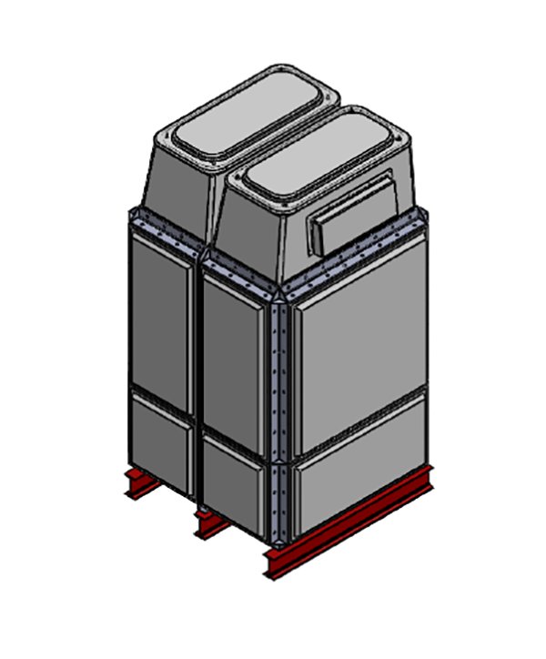 Purewater 2182 Litre GRP Sectional 1x1x1.5 Water Tank, Totally Internally Flanged, Divided, AB Airgap