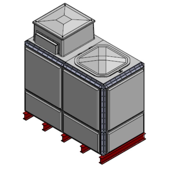 Purewater 4079 Litre GRP Sectional Water Tank, Totally Internally Flanged, AB Airgap (TIF)