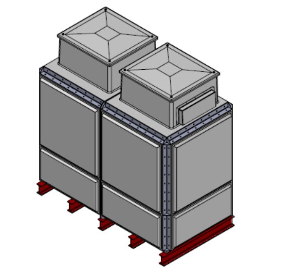 Purewater 4079 Litre GRP Sectional Water Tank (2x1x1.5), Totally Internally Flanged, Divided, AB Airgap