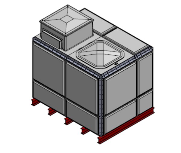 Purewater 5853 Litre GRP Sectional Water Tank, Totally Internally Flanged, AB Airgap (TIF)