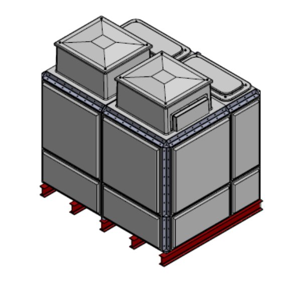 Purewater 5853 Litre GRP Sectional Water Tank, Totally Internally Flanged, Divided, AB Airgap