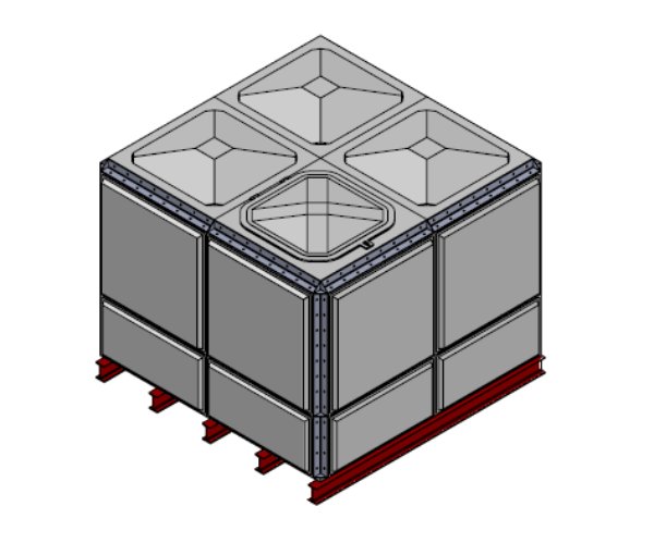 Purewater 7627 Litre GRP Sectional Water Tank, Totally Internally Flanged (TIF)