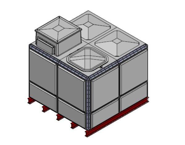 Purewater 7627 Litre GRP Sectional Water Tank, Totally Internally Flanged, AB Airgap (TIF)