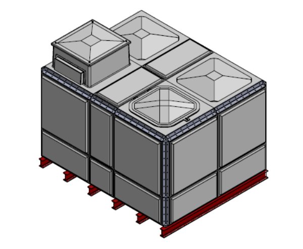 Purewater 9400 Litre GRP Sectional Water Tank, Totally Internally Flanged, AB Airgap (TIF)