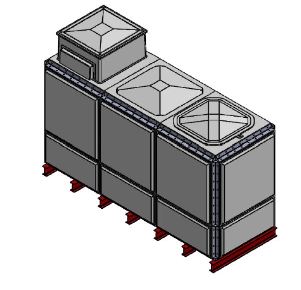 Purewater 5977 Litre GRP Sectional Water Tank, Totally Internally Flanged, AB Airgap (TIF)