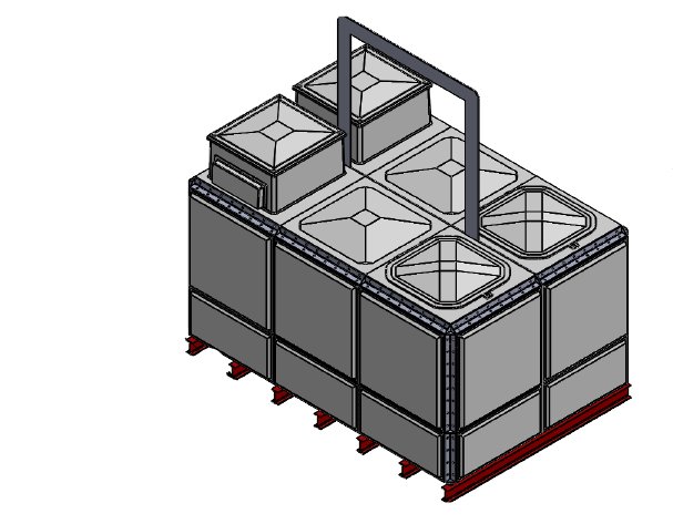 Purewater 11174 Litre GRP Sectional Water Tank, Totally Internally Flanged, Divided, AB Airgap