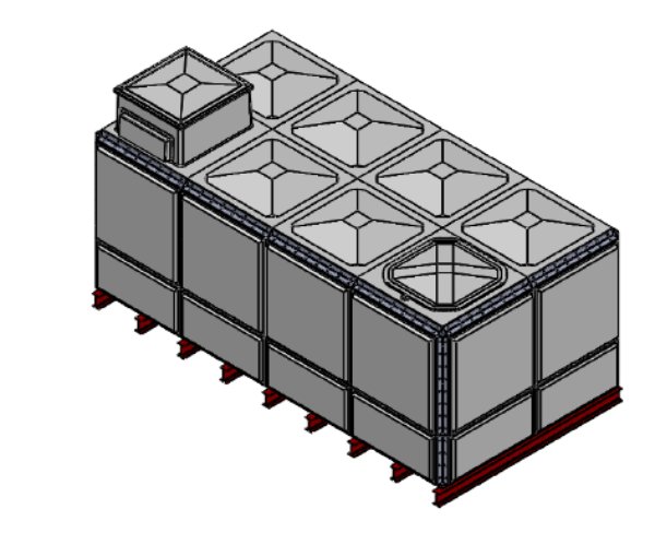 Purewater 14722 Litre GRP Sectional Water Tank, Totally Internally Flanged, AB Airgap (TIF)