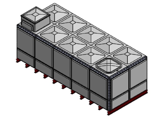 Purewater 18269 Litre GRP Sectional Water Tank, Totally Internally Flanged, AB Airgap (TIF)