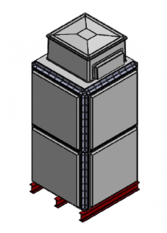 Purewater 2843 Litre GRP Sectional Water Tank, 1x1x2 Totally Internally Flanged, AB Airgap (TIF)