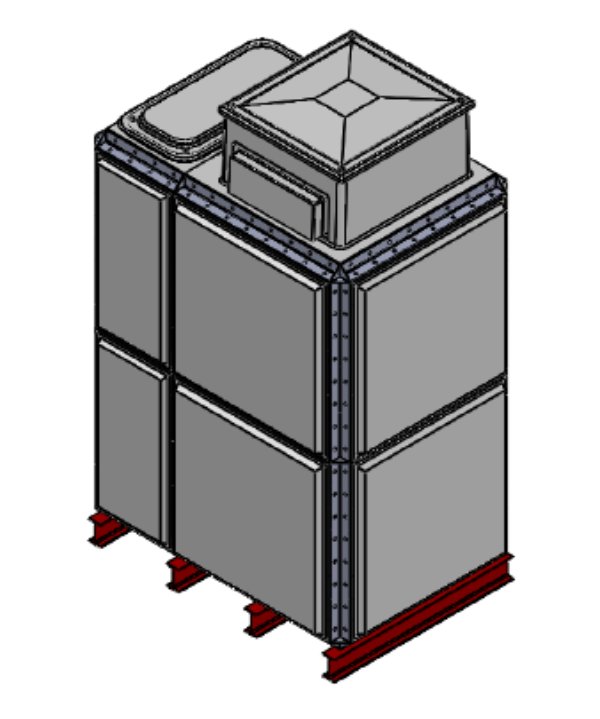 Purewater 4079 Litre GRP Sectional Water Tank, Totally Internally Flanged, AB Airgap (TIF)