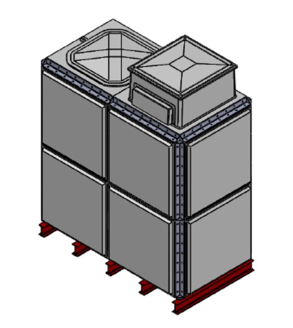 Purewater 5315 Litre GRP Sectional Water Tank, 2x1x2 Totally Internally Flanged, AB Airgap (TIF)