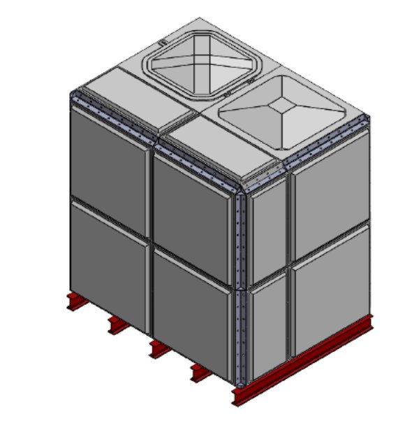 Purewater 7627 Litre GRP Sectional Water Tank, 2x1.5x2 Totally Internally Flanged (TIF)