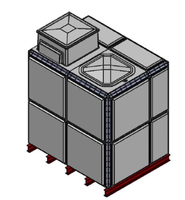 Purewater 7267 Litre GRP Sectional Water Tank, Totally Internally Flanged, AB Airgap (TIF)