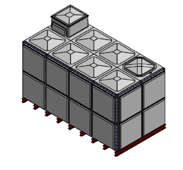 Purewater 19183 Litre GRP Sectional Water Tank, Totally Internally Flanged, AB Airgap (TIF)