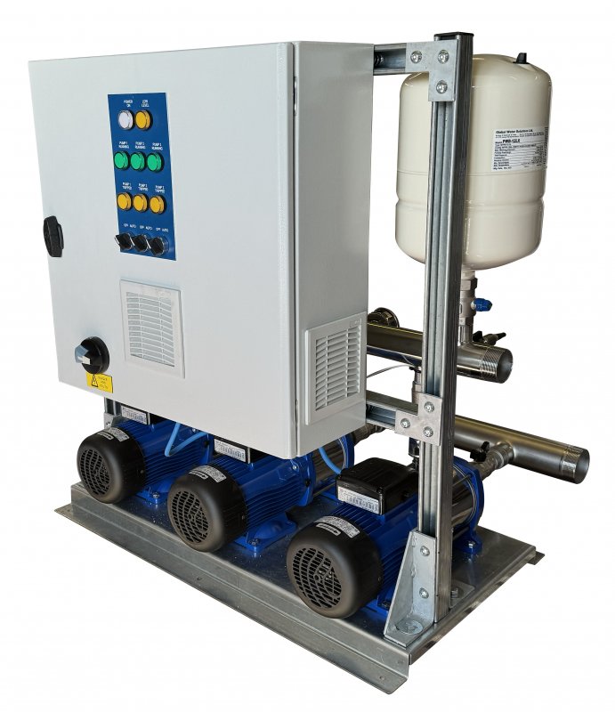 Direct Pumps & Tanks Ebara Triple Variable Speed Booster Set, 150l/min @ 4.5 Bar With BMS Panel