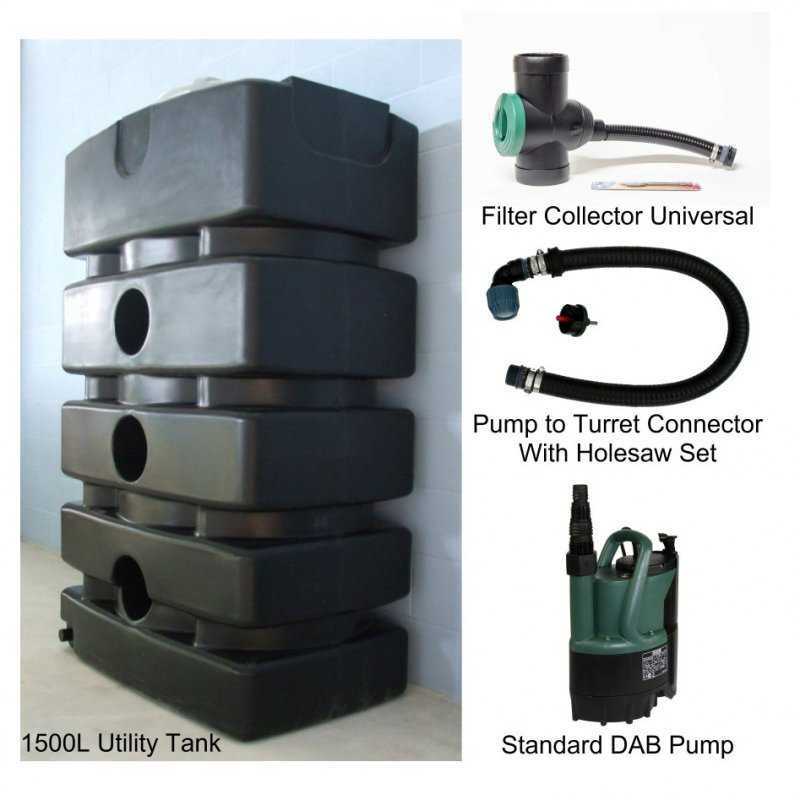 1500 Litre Rainwater Harvesting System with internal pump