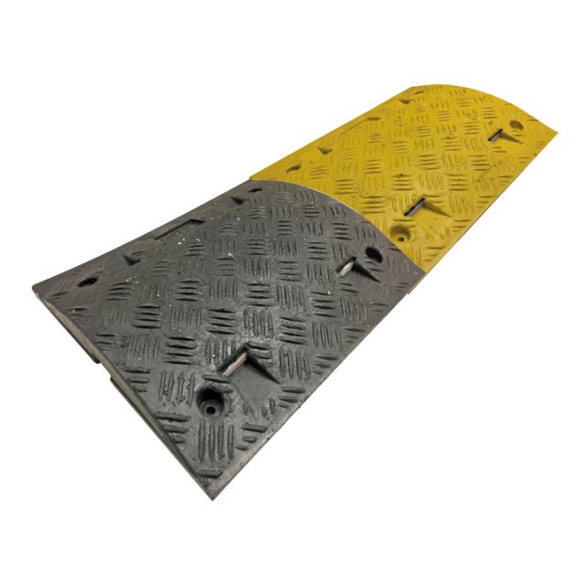 Pack (2) Black and Yellow Speed Bumps, 75mm Height