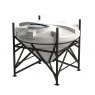 Enduramaxx 1500L cone tank with 45 degree base and frame in Natural