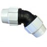 90 mm MDPE Elbow Connector, 90 degrees