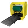 Lockable Bunded Pallet with Drum Cradle with a ramp