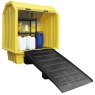 Lockable Bunded Pallet with Shelving Unit