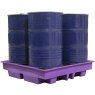 4 Drum Spill Pallet, Low Profile, Purple