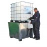 Galvanised Steel IBC Spill Pallet in use