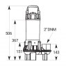 Hippo 150 Sewage Pump, Vertical Discharge dimensions